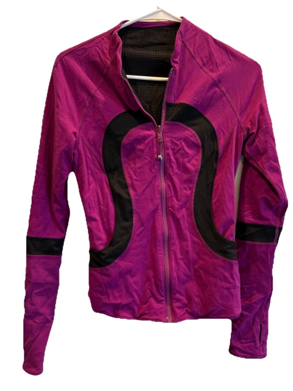Lululemon Women's Find Your Bliss Jacket Black / Regal Plum Size 4 Reversible
